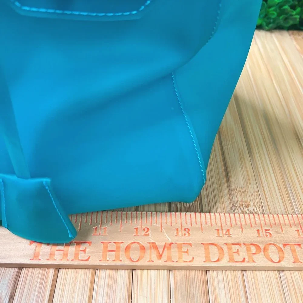 Jelly Tote Blue Green Transparent Purse With Lock and Keys - Picture 10 of 11